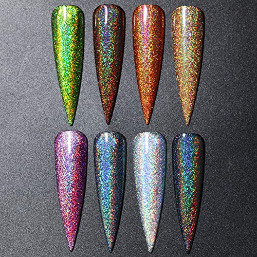 Mikihat 24 Colores Polvos para Uñas de Gel,Polvos Acrilicos para Uñas, Purpurina Multicolor Polvo Brillante, Uñas Brillante Decoración para Decoración de Uñas Cara Maquillaje Pelo Arte