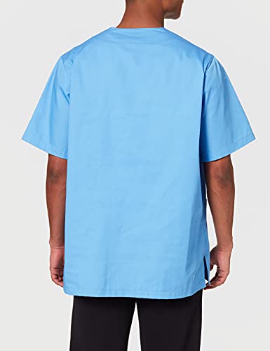 MISEMIYA - Casaca Unisex Cuello Pico Mangas Cortas Uniforme Laboral CLINICA Hospital Limpieza Veterinaria SANIDAD Médico Enferme - Ref.817 - S, Celeste