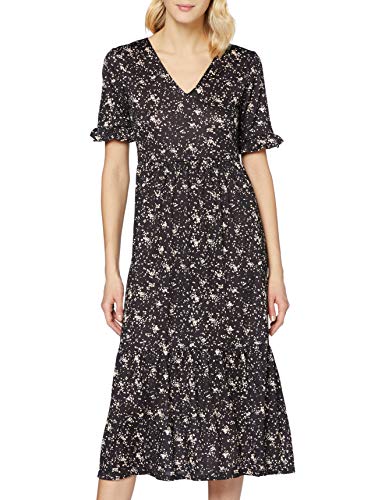 MISS SELFRIDGE Black Textured Midi Smock Dress Vestido Informal, Negro, 10 para Mujer