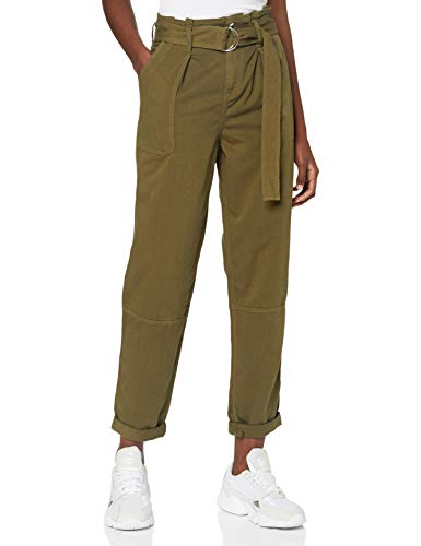 MISS SELFRIDGE Khaki Hang Tab Trousers Pantalones, Caqui, 8 para Mujer