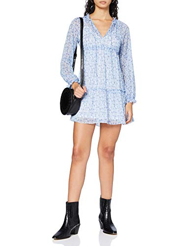 Miss Selfridge Petite Petite Blue Chiffon Smock Dress Vestido Informal, Azul, 8 para Mujer