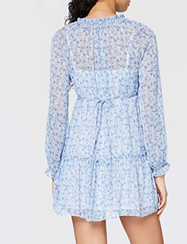 Miss Selfridge Petite Petite Blue Chiffon Smock Dress Vestido Informal, Azul, 8 para Mujer