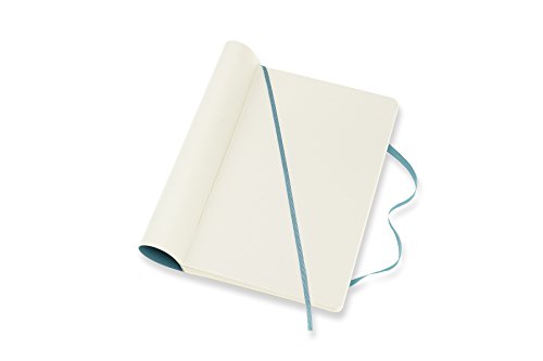 Moleskine Classic Notebook, Taccuino con Pagine Bianche, Copertina Morbida e Chiusura ad Elastico, Formato Large 13 x 21 cm, Colore Azzurro Blu Reef, 192 Pagine