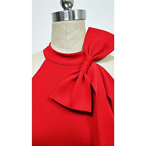 Mono de Mujer Señoras de las mujeres del Bowknot del cuello del halter sin mangas ajustado de Mono mameluco Casual trabajo del club del partido de cintura alta pierna ancha pantalones Palazzo largo In