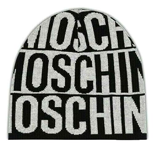 Moschino Sombrero gris negro fantasía logotipo grande