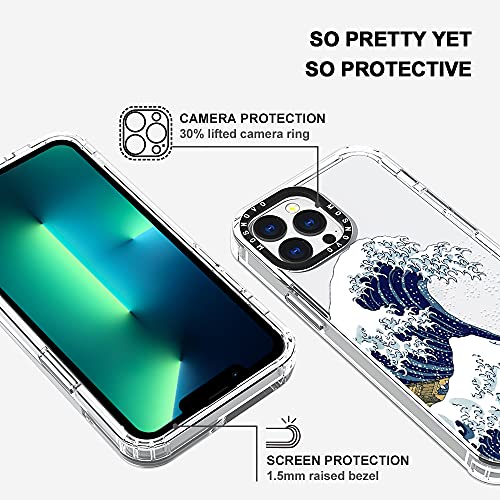 MOSNOVO Compatible con iPhone 13 Pro Max, Tokyo Wave Print para niñas, mujeres y hombres [Buffertech a prueba de choques] Funda transparente para teléfono de TPU para iPhone 13 Pro Max de 6.7 pulgadas