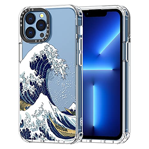 MOSNOVO Compatible con iPhone 13 Pro Max, Tokyo Wave Print para niñas, mujeres y hombres [Buffertech a prueba de choques] Funda transparente para teléfono de TPU para iPhone 13 Pro Max de 6.7 pulgadas