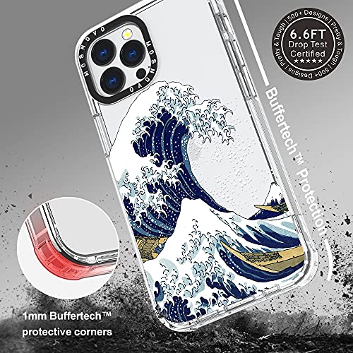 MOSNOVO Compatible con iPhone 13 Pro Max, Tokyo Wave Print para niñas, mujeres y hombres [Buffertech a prueba de choques] Funda transparente para teléfono de TPU para iPhone 13 Pro Max de 6.7 pulgadas