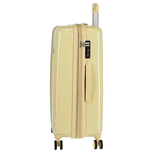 Movom Trafalgar Maleta mediana Amarillo 48x67x26 cms Rígida ABS Cierre TSA 71L 3,8Kgs 4 Ruedas dobles Extensible