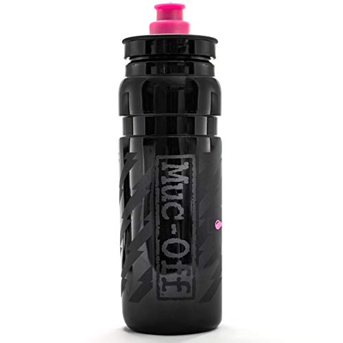 Muc-Off Botella de Agua Modelo Elite Fly Negro, 750 Ml - Bidón de Agua de Deporte Ligero, sin BPA, con Tapón Ergonómico para Mejor Flujo - 100% Reciclable