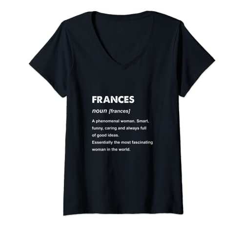 Mujer Nombre de Frances Camiseta Cuello V