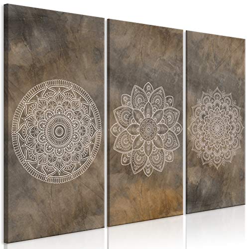 murando Cuadro en Lienzo Mandala 120x80 cm 3 partes Impresión en Material Tejido no Tejido Impresión Artística Imagen Gráfica Decoracion de Pared Ornament Zen Abstracto n-C-0311-b-e