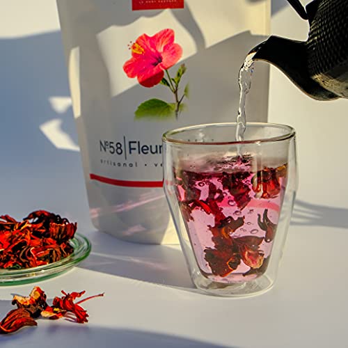 N.58 Flores de hibisco - Selección de flores sin cortar muy aromáticas - Bissap karkade - Infusión, bebida fría, café con leche o postre