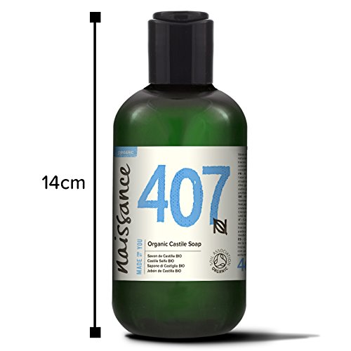 Naissance Jabón natural de Castilla BIO líquido 250ml – Vegano, sin perfumes ni sulfatos.