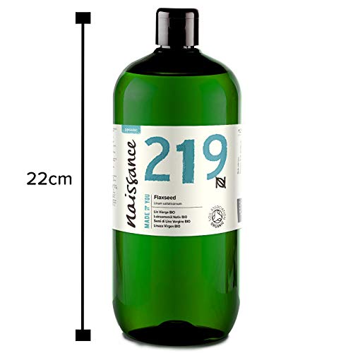 Naissance Linaza Virgen BIO- Aceite Vegetal Prensado en Frío 100% Puro - Certificado Ecológico - 1 Litro