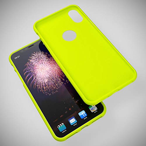 NALIA Funda Neon Compatible con iPhone XS MAX, Carcasa Protectora Movil Silicona Ultra-Fina Gel Bumper Estuche, Goma Cubierta Telefono Cobertura Delgado Cover Smart-Phone Case, Color:Amarillo