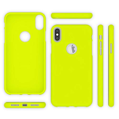 NALIA Funda Neon Compatible con iPhone XS MAX, Carcasa Protectora Movil Silicona Ultra-Fina Gel Bumper Estuche, Goma Cubierta Telefono Cobertura Delgado Cover Smart-Phone Case, Color:Amarillo