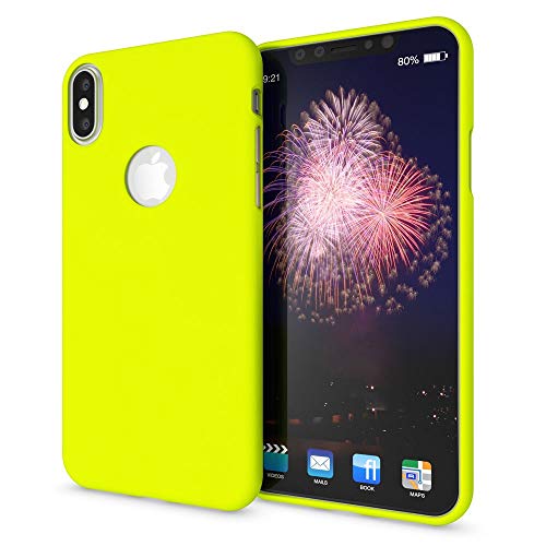 NALIA Funda Neon Compatible con iPhone XS MAX, Carcasa Protectora Movil Silicona Ultra-Fina Gel Bumper Estuche, Goma Cubierta Telefono Cobertura Delgado Cover Smart-Phone Case, Color:Amarillo