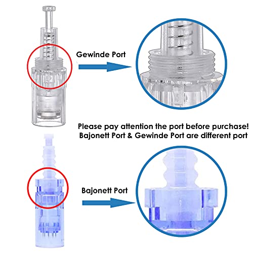 Nano Ronda Micro Needles Dermapen Agujas de repuesto Puntas Ranura para cartucho, Bajonett Port, para Derma Pen Eléctrico Antienvejecimiento Arrugas Rejuvenecimiento de la piel, 10 piezas/paquete