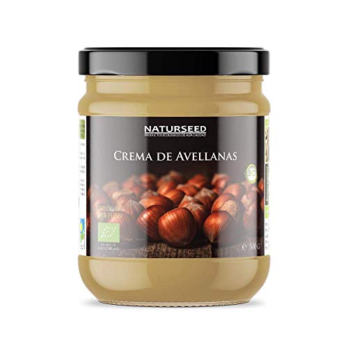 Naturseed - Crema De Avellanas Integral Ecologica - Bio 100% Natural Sin Conservantes Ni Aditivos - Sólo Avellanas - Fuente de Proteinas, Grasas Saludables - Sabor Intenso - Recetas gratis (500GR)