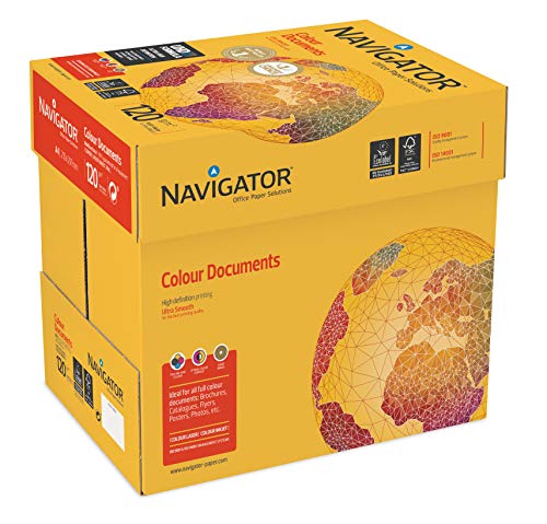 NAVIGATOR Colour Documents - Caja con folios de papel multifunción, 8 paquetes de 250, 120 g/m²