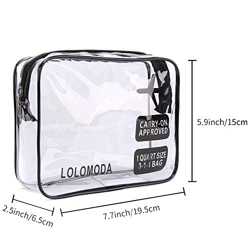 Neceser Transparente, Biwat Bolsa de Cosméticos Impermeable, Bolsa de Aseo Claro PVC, Transporte de Líquidos en Avión para Mujer y Hombre, Regalo Maquillaje Bolsas y Maletas Bolsa de Viaje (Negro)