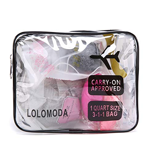 Neceser Transparente, Biwat Bolsa de Cosméticos Impermeable, Bolsa de Aseo Claro PVC, Transporte de Líquidos en Avión para Mujer y Hombre, Regalo Maquillaje Bolsas y Maletas Bolsa de Viaje (Negro)