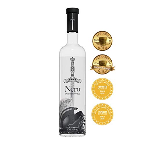 Nero Vodka 1 Litre (ABV 40% de alcohol) - Vodka Premium para Sorber con Toques de Vainilla y Cítricos, Elaborado con Papas 100% Británicas, sin Azúcar y sin Gluten