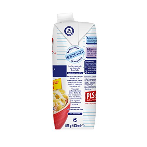 Nestlé Ideal - Leche Evaporada - 4 Paquetes de 490.6 ml