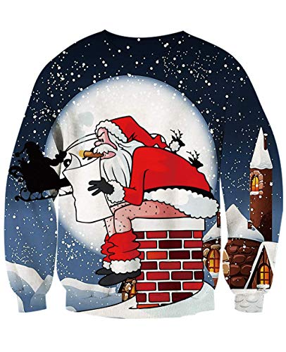 NEWISTAR Jersey de Navidad unisex 3D para hombre y mujer, tallas S-3XL, Ugly Papá Noel., XXXL