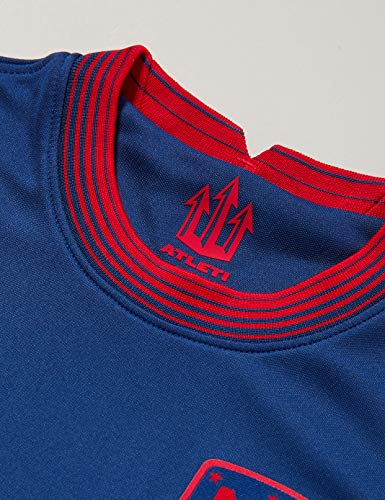 NIKE ATM Y NK BRT Stad JSY SS AW T-Shirt, Unisex niños, Coastal Blue/Sport Red Full Sponsor, L