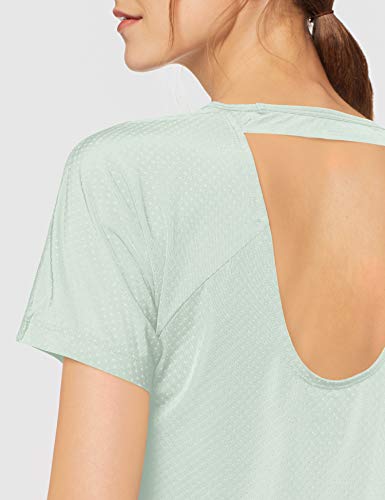 NIKE W Nk Miler Top SS Breathe Camiseta, Mujer, Pistachio Frost/Reflective silv, S