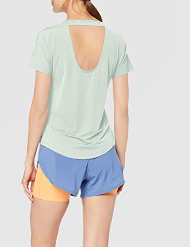 NIKE W Nk Miler Top SS Breathe Camiseta, Mujer, Pistachio Frost/Reflective silv, S