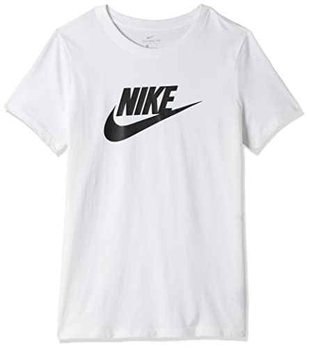 NIKE W NSW tee ESSNTL Icon Futura Camiseta de Manga Corta, Mujer, Blanco (White/Black), M