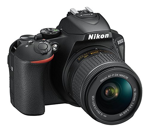 Nikon D5600 - Kit de cámara réflex de 24.2 MP con objetivo AF-P DX 18 - 55 mm VR, pantalla táctil de 3", Full HD, color negro - Versión Europea