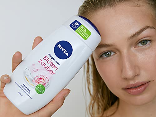 NIVEA Blütenzauber - Gel de ducha (250 ml), gel de ducha con suave espuma aterciopelada, rica en crema con aceite de almendra valioso