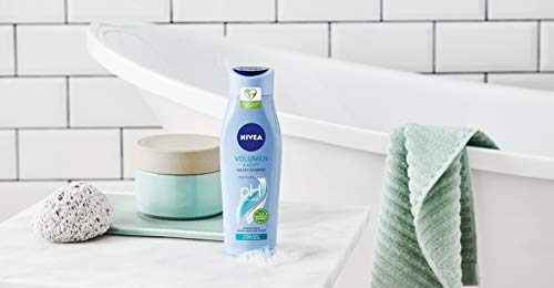 Nivea - Champú Volumen & Fuerza suave (250 ml), champú de cuidado capilar con extracto de bambú, champú para el cabello para más volumen visible