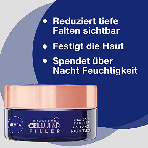 Nivea Crema de noche antiarrugas y antiarrugas, crema facial para piel elástica y reforzada, en un paquete de 1 unidad (1 bote de 50 ml)