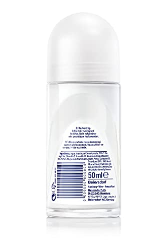 NIVEA Desodorante roll-on Dry Active (50 ml), antitranspirante con protección de 48 horas y doble fórmula activa, antitranspirante roll-on con fragancia femenina y fresca