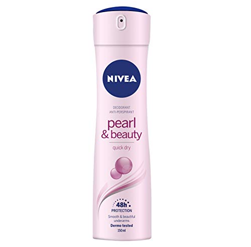 Nivea Pearl & Beauty - Desodorante en spray para mujer, 6 x 150 ml, con extracto de perla para piel luminosa y suave, desodorante en spray antitranspirante para 48h