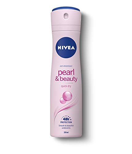 Nivea Pearl & Beauty - Desodorante en spray para mujer, 6 x 150 ml, con extracto de perla para piel luminosa y suave, desodorante en spray antitranspirante para 48h