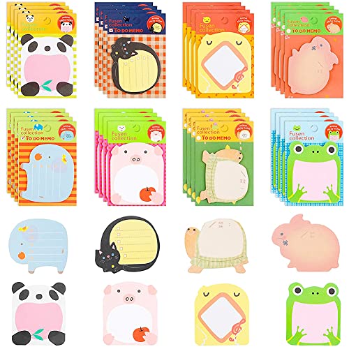 Notas Adhesivas,Mini Notas Adhesivas 32 Unidades Sticky Notes Bonitas 20 Hojas Por Almohadilla Con Diseño De Animales Lindos Adhesivos Para Escolar Hogar Oficina Regalos Para Niños(Ocho Modelos)