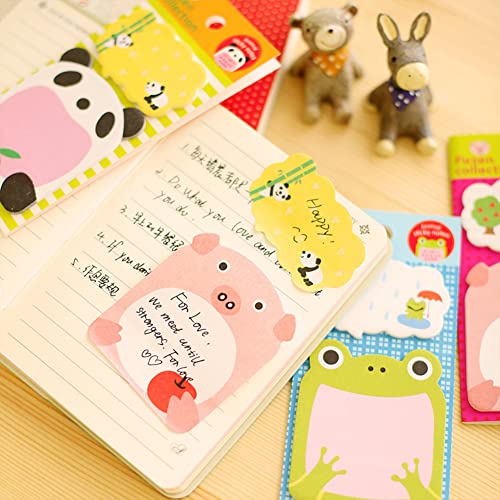 Notas Adhesivas,Mini Notas Adhesivas 32 Unidades Sticky Notes Bonitas 20 Hojas Por Almohadilla Con Diseño De Animales Lindos Adhesivos Para Escolar Hogar Oficina Regalos Para Niños(Ocho Modelos)