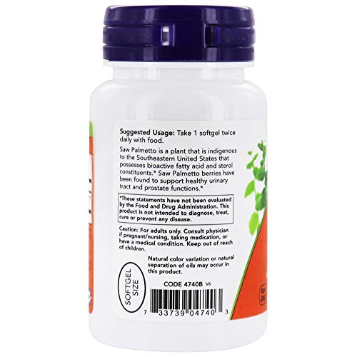 Now Foods Saw Palmetto Extract, 160 mg - 60 cápsulas 60 Unidades 50 g