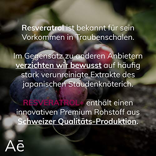 NUEVO: Resveratrol Plus dosis alta | 500 mg Premium Trans-Resveratrol de Suiza por cápsula | Fórmula optimizada con quercetina | Calidad probada en laboratorio de DE | 60 cápsulas