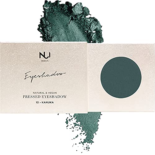 NUI Cosmetics - Pura cosmética natural vegana, sin gluten - Natural Pressed Eyeshadow 12 KANUKA - verde oscuro, mate - Sombra de ojos