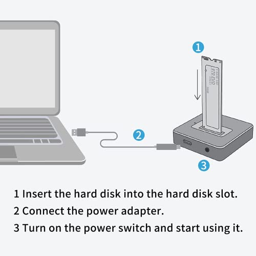 NVMe Enclosure PCIe M.2 SSD Box, USB 3.1 de alto rendimiento NVME carcasa de disco duro de estado sólido, carcasa de disco duro M.2 M-Key SSD con adaptador USB-C y cable USB 3.1