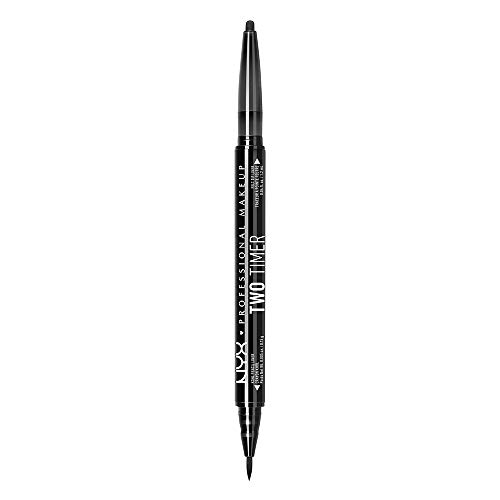 NYX Professional Makeup Eyeliner Con Doble Punta Two Timer Dual Ended Eyeliner color Negro