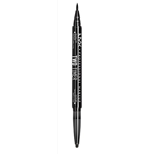 NYX Professional Makeup Eyeliner Con Doble Punta Two Timer Dual Ended Eyeliner color Negro