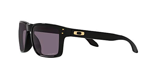 Oakley Holbrook Corte asiático, Gafas para Hombre, Logotipo Negro y Dorado Pulido